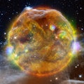Extremely hot star. Liquid plasma. Elements of this image furnished by NASA