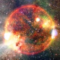 Extremely hot star. Liquid plasma. Elements of this image furnished by NASA