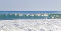 Extremely huge big surfer waves at beach Puerto Escondido Mexico Royalty Free Stock Photo