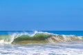 Extremely huge big surfer waves at beach Puerto Escondido Mexico Royalty Free Stock Photo