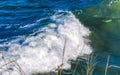 Extremely huge big surfer waves at beach Puerto Escondido Mexico Royalty Free Stock Photo