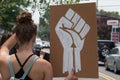 BLM, Black Lives Matter protest, after the murder of George Floyd in Minneapolis. Royalty Free Stock Photo