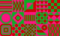 Extremely Strong Color Contrast Green Red Pink Geometric Pattern Background Royalty Free Stock Photo