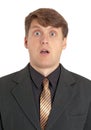 Extremely surprised businessman