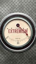 Extremism that is hitting a full scale, showing a very high level of extremism, overload of it, too much of it Royalty Free Stock Photo