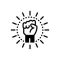 Black solid icon for Extremism, hand and putsch Royalty Free Stock Photo