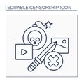 Extremist content line icon