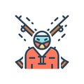 Color illustration icon for Extremist, terrorist and rebel Royalty Free Stock Photo