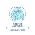Extrinsic motivation concept icon