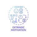 Extrinsic motivation concept icon