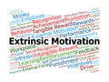 Extrinsic Motivation Word Cloud. Composition Of Terms Related To External Rewards, Punishment Avoidance, Behavioral Drive, And Royalty Free Stock Photo