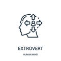 extrovert icon vector from human mind collection. Thin line extrovert outline icon vector illustration. Linear symbol for use on Royalty Free Stock Photo
