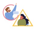 Extrovert individuality. Extraversion character enjoying communication with