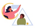 Extrovert individuality. Extraversion character enjoying communication with