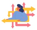 Extrovert individuality. Extraversion character enjoying communication with