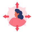 Extrovert individuality. Extraversion character enjoying communication with