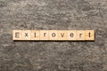 extrovert word written on wood block. extrovert text on table, concept