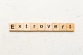 extrovert word written on wood block. extrovert text on table, concept Royalty Free Stock Photo