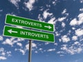 Extroverts introverts traffic sign