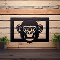 Extruded Design Monkey Laser Cut Metal Name Sign