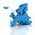 Extruded map of Europe Royalty Free Stock Photo