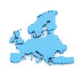 Extruded map of Europe Royalty Free Stock Photo