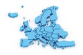 Extruded map of Europe Royalty Free Stock Photo