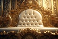 Luxurious gold pattern on a royal throne conveying