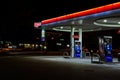 Exxon gas station at night