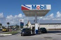 Exxon Mobil Gas Station at Night Royalty Free Stock Photo