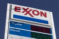 Exxon Retail Gas station. ExxonMobil is the World`s Largest Oil and Gas Company Royalty Free Stock Photo