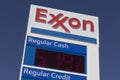 Exxon Retail Gas station. ExxonMobil is the world`s largest oil, petrol and gas company Royalty Free Stock Photo