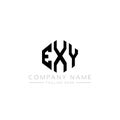 EXY letter logo design with polygon shape. EXY polygon and cube shape logo design. EXY hexagon vector logo template white and Royalty Free Stock Photo