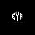 EYA letter logo design with polygon shape. EYA polygon and cube shape logo design. EYA hexagon vector logo template white and Royalty Free Stock Photo