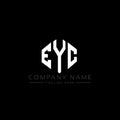 EYC letter logo design with polygon shape. EYC polygon and cube shape logo design. EYC hexagon vector logo template white and Royalty Free Stock Photo
