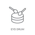 Eyd Drum linear icon. Modern outline Eyd Drum logo concept on wh