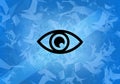 Eye aesthetic abstract icon on blue background Royalty Free Stock Photo