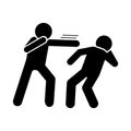 Eye assault men icon. Simple pictogram of fighting icons for ui and ux, website or mobile application