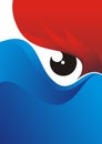 Eye Background with Red - Blue Color Design Royalty Free Stock Photo