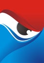 Eye Background with Red - Blue Color Design Royalty Free Stock Photo