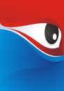 Eye Background with Red - Blue Color Design Royalty Free Stock Photo