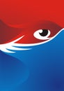 Eye Background with Red - Blue Color Design Royalty Free Stock Photo