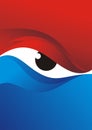 Eye Background with Red - Blue Color Design Royalty Free Stock Photo