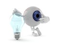 Eye ball character with light bulb