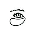 Eye beauty patches doodle icon, vector illusration