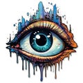 eye big tattoo sticker illustration Halloween scary creepy horror crazy devil