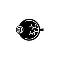 Eye black icon concept. Eye flat vector symbol, sign, illustration. Royalty Free Stock Photo