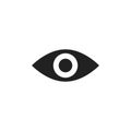 Eye black isolated icon in flat, vector. Illustration for web Royalty Free Stock Photo