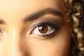 Eye of a black woman shot large macro beauty