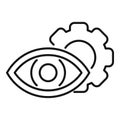 Eye care cog icon outline vector. Random access Royalty Free Stock Photo